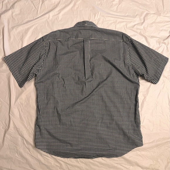 Facconable Men’s Large Purple Green Checkered Casual Short Sleeve Button Down - Picture 4 of 9